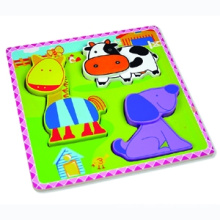 Wooden Puzzle for Baby with Farm Animals (80631-3)